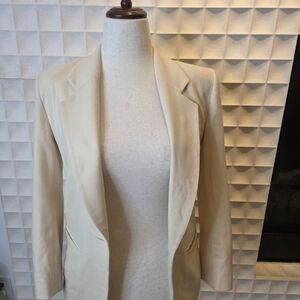 Vintage Pendleton Late 1970s–Mid 1980s Pure Virgin Wool Blazer in Cream - Sz 4P